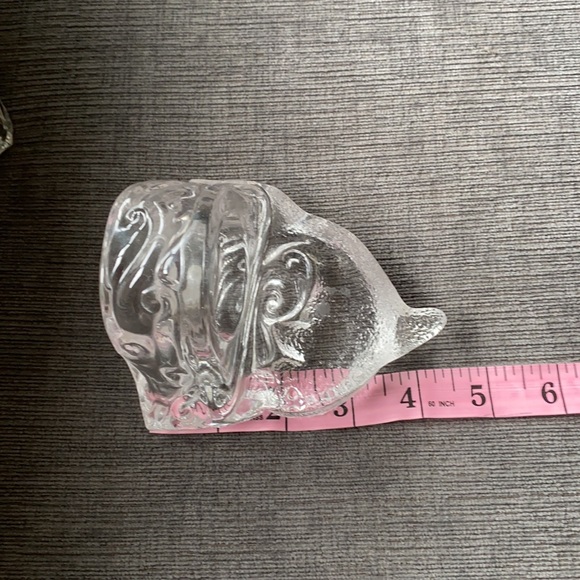 Pair retired PartyLite clear dolphin glass holders - Picture 9 of 9